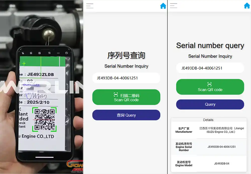 cek no seri genset isuzu