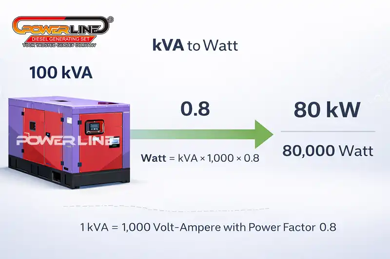 perhitungan kva ke watt genset