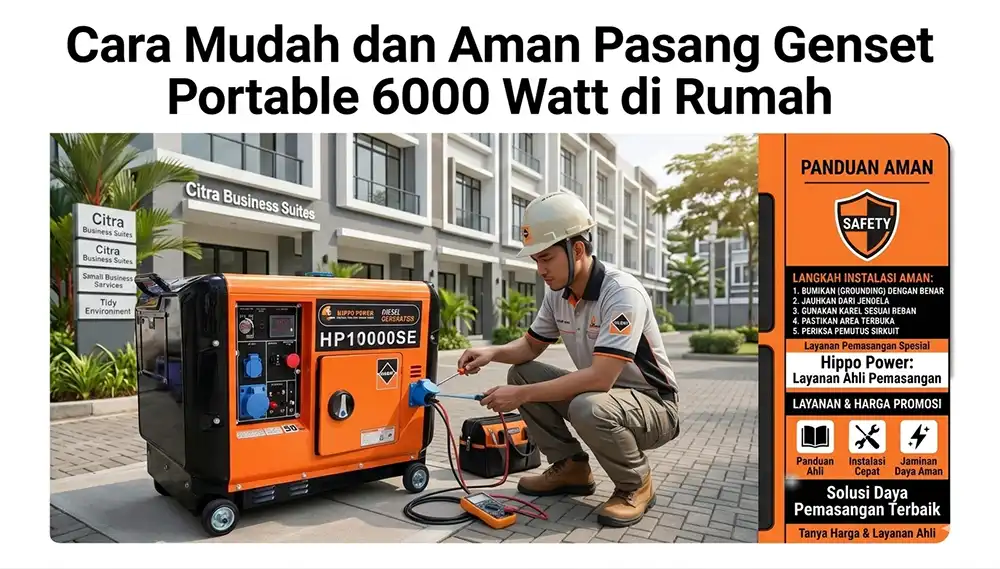 Cara Mudah dan Aman Pasang Genset Portable 6000 Watt di Rumah